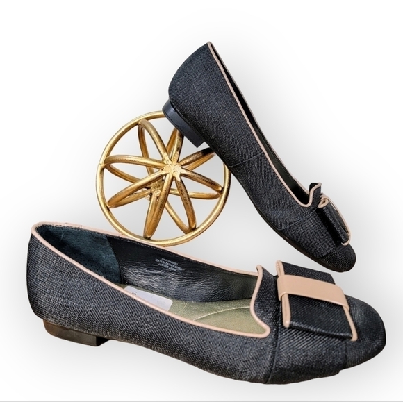 Isaac Mizrahi Linen Bow Front Square Toe Flats Size 6.5 - Picture 17 of 17